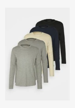 Pier One 5 PACK - Langarmshirt - Black/dark Blue/stone -Günstiges Pier One Geschäft 1c25018ba4f641b38bf11faa7391875c