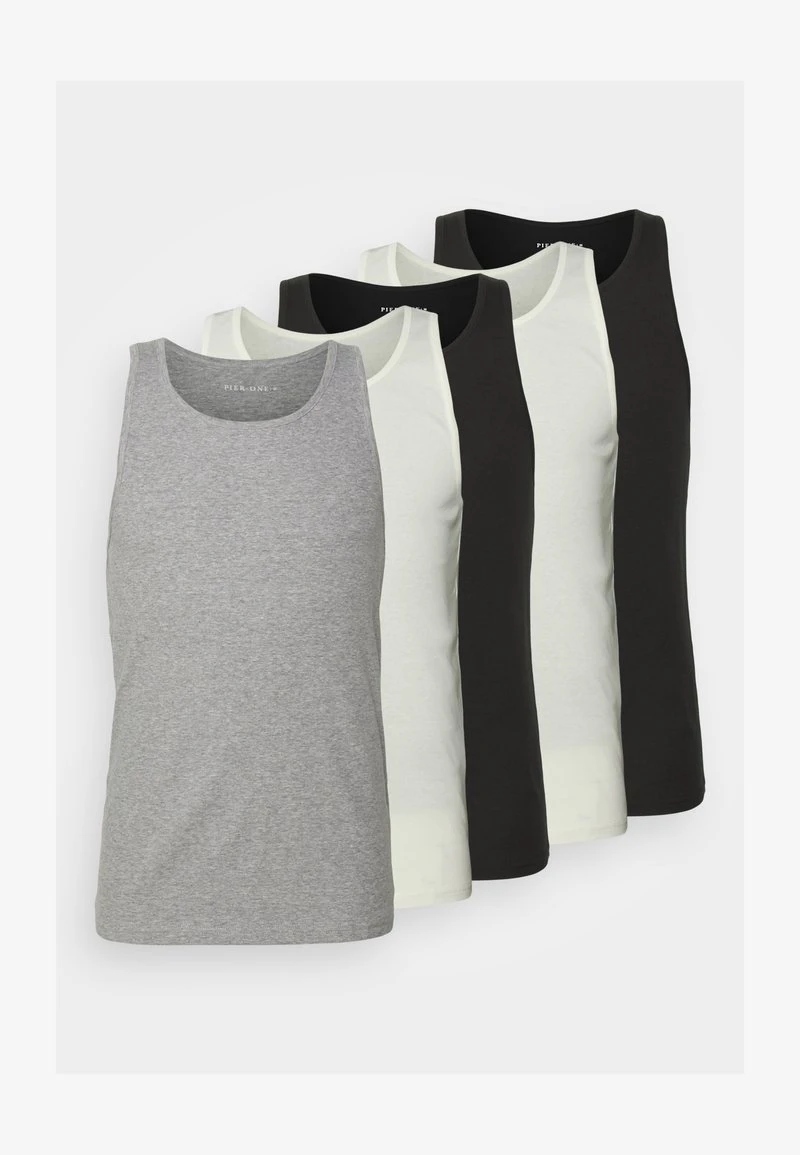 5 PACK - Unterhemd/-shirt - 802 - black_102 - grey_001 - white Pier One 5 PACK - Unterhemd/-shirt - 802 - Black_102 - Grey_001 - White -Günstiges Pier One Geschäft 46f8a04670f84f6ca6219bf7d3fe27a4