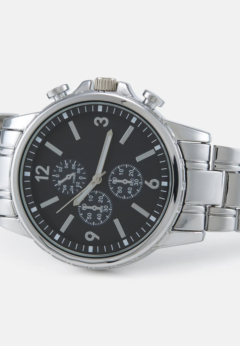 UNISEX - Uhr - silver-coloured/black Pier One UNISEX - Uhr - Silver-coloured/black -Günstiges Pier One Geschäft 74a3ccc1c5ec4cf19b661e26058a743f