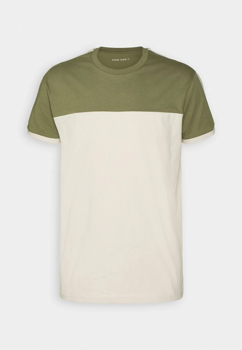 T-Shirt print - khaki/off-white Pier One T-Shirt Print - Khaki/off-white -Günstiges Pier One Geschäft 829422407edf48bca90300a029920a9e