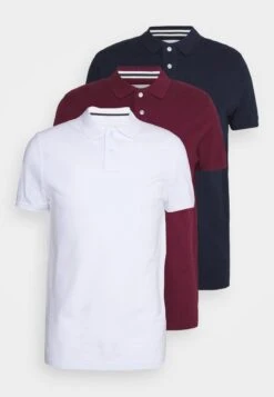 Pier One 3 PACK - Poloshirt - Bordeaux/white/dark Blue -Günstiges Pier One Geschäft 919efcdef1fb44a8aad58897d4dff9e4
