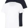 Pier One 2 PACK - T-Shirt Basic - White/dark Blue -Günstiges Pier One Geschäft c317d65fe9bd4dd2b5dfb2c9aa92192f