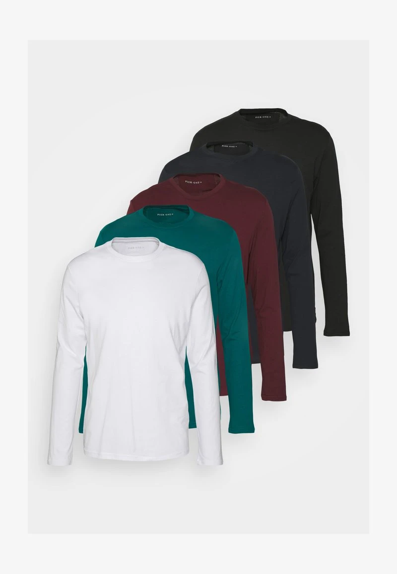 5 PACK - Langarmshirt - white/dark blue/black Pier One 5 PACK - Langarmshirt - White/dark Blue/black -Günstiges Pier One Geschäft d83220e9e54d43fcb8998bbd6af96e96