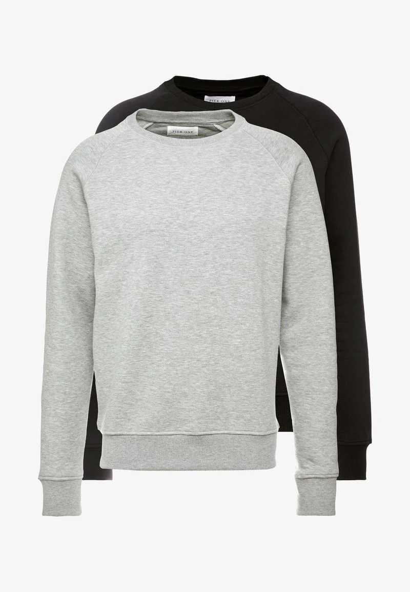 2 PACK - Sweatshirt - mottled light grey/black Pier One 2 PACK - Sweatshirt - Mottled Light Grey/black -Günstiges Pier One Geschäft dba537e667ce4fe2aee0ab958e24e9cf