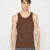 Pier One 3PCK SKIN TONE RIB VEST - Unterhemd/-shirt - Brown